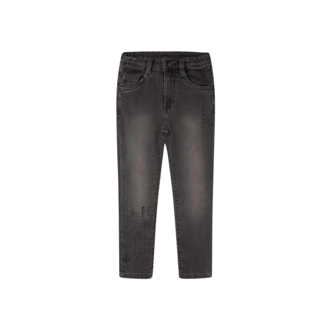 Black Wash Denim Pants