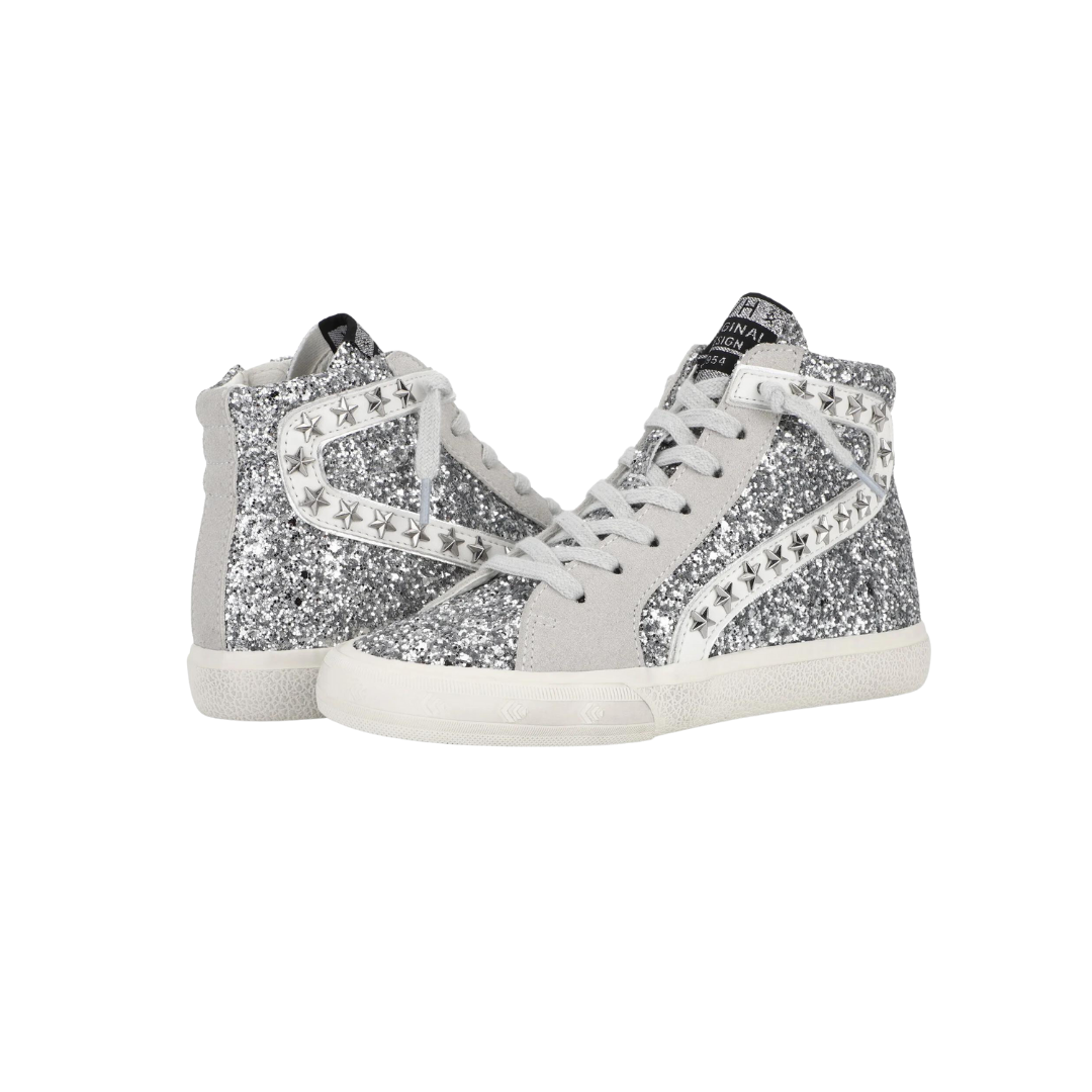 Ariel Silver Stars High Sneakers