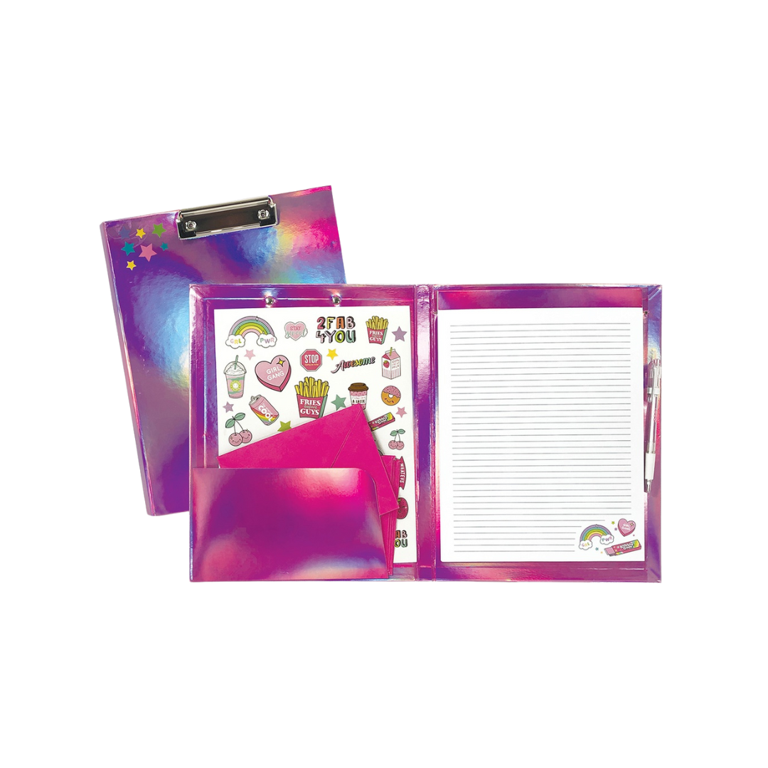 Pink Holographic Clipboard Set