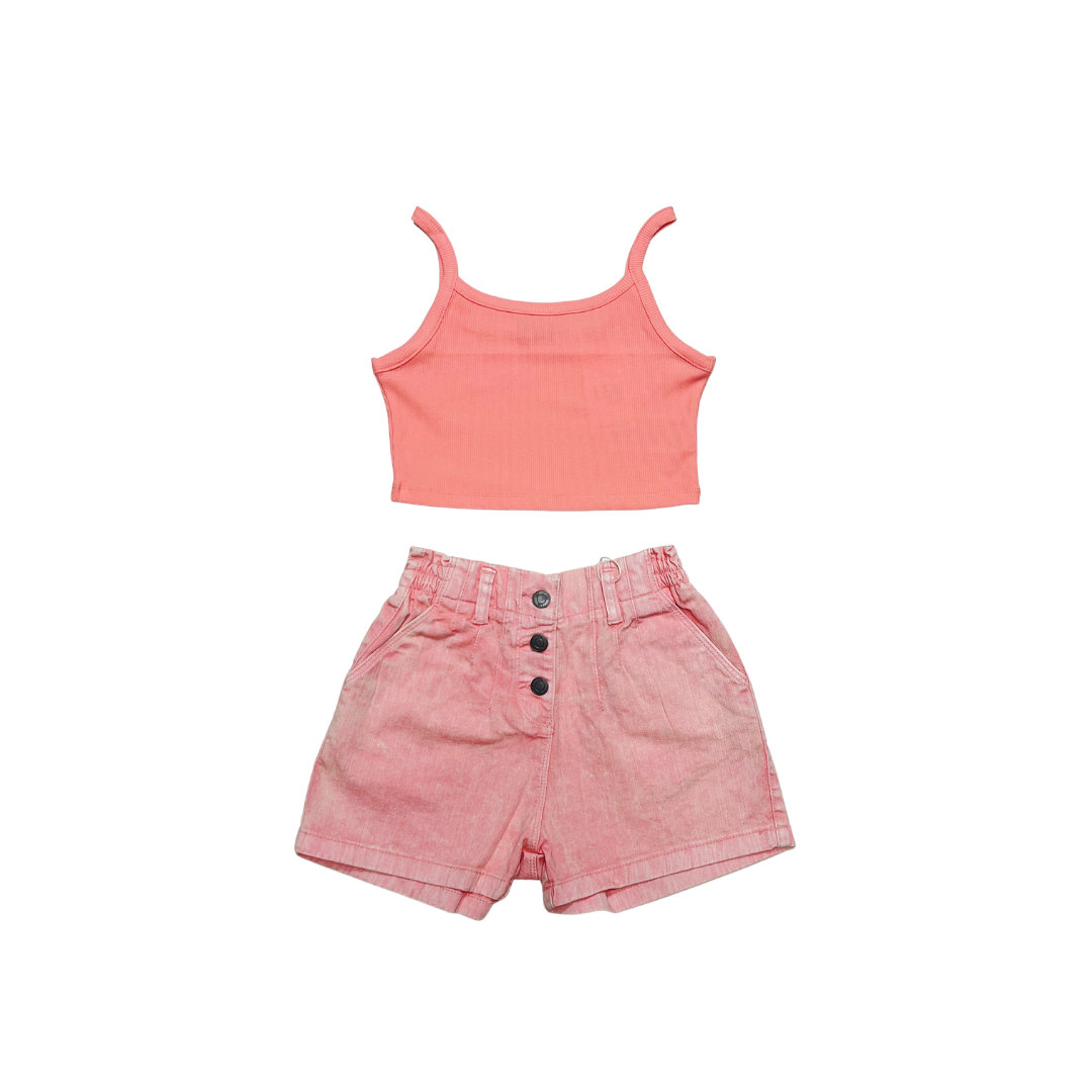 Coral Basic Crop Top