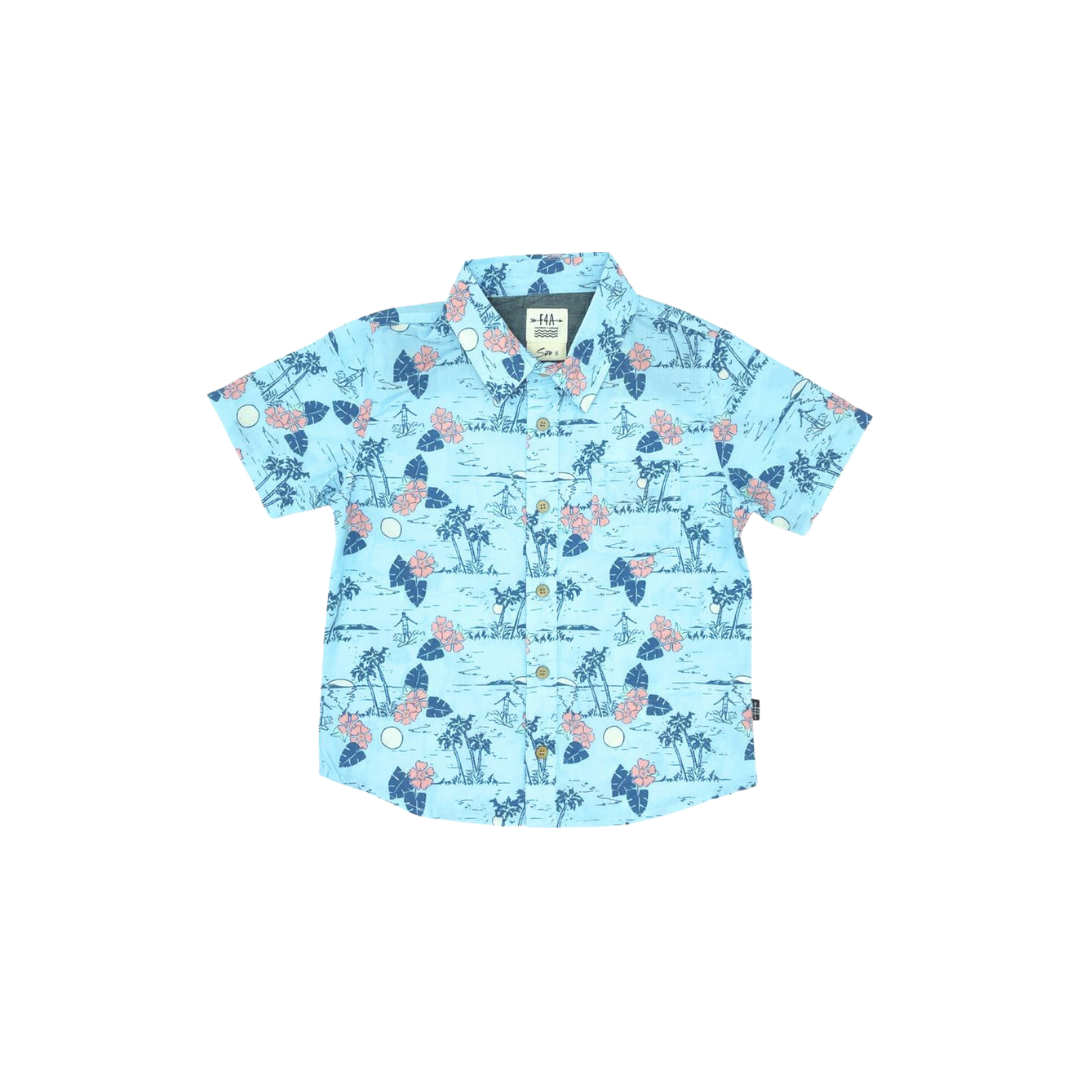 Blue Islander Button Down Shirt