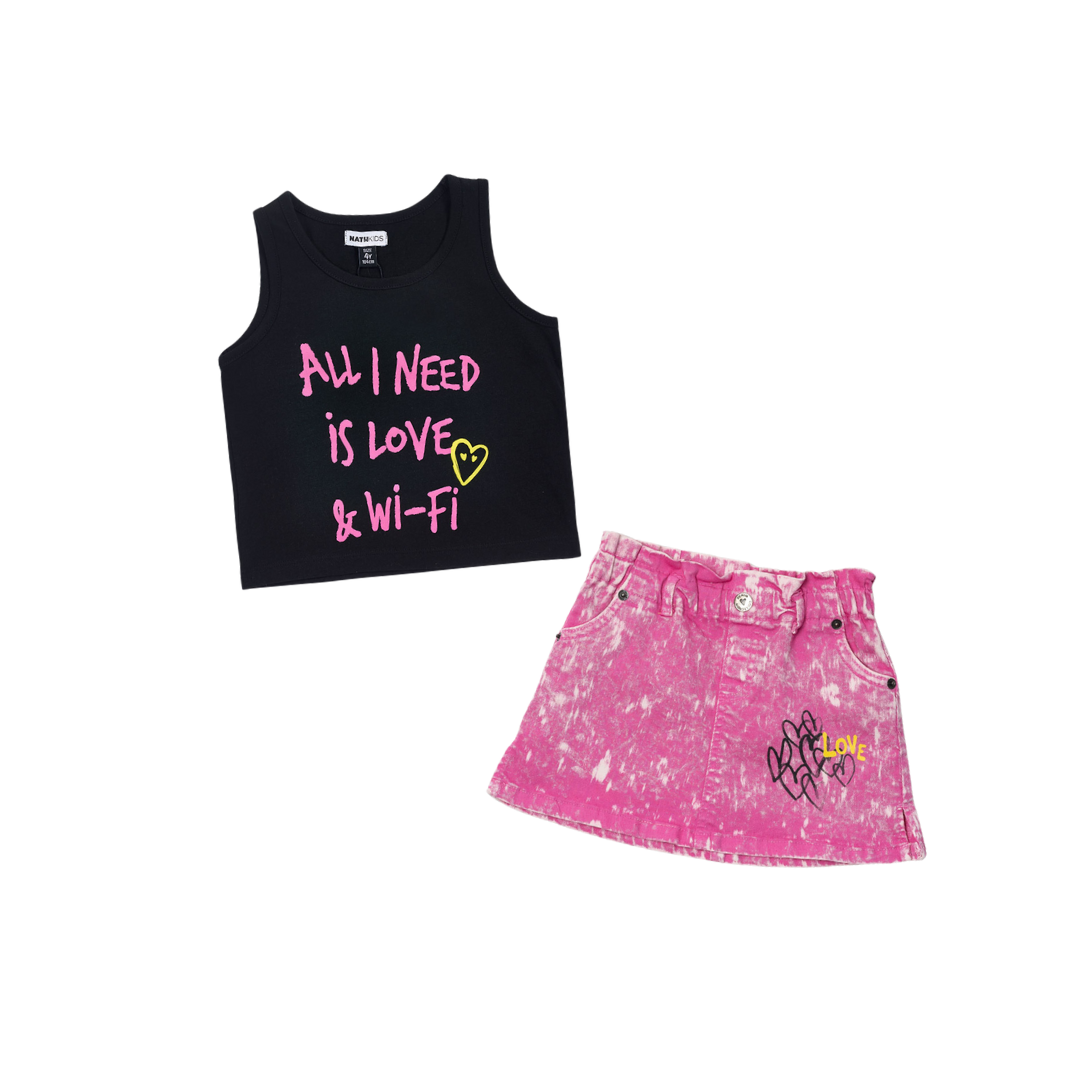 Love + Wifi Skirt Set